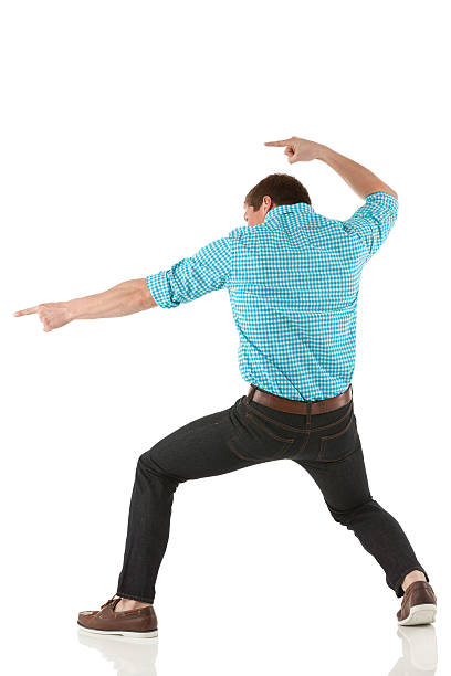 istock Rear view of a man gesturing 174942801