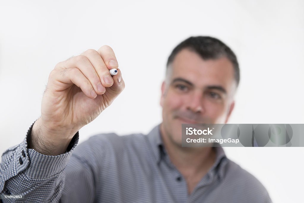 Homem com caneta - Foto de stock de Adulto royalty-free