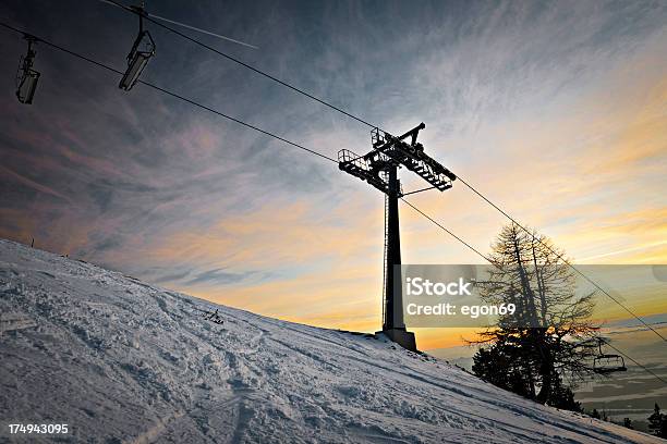 Chair Lift Stock Photo - Download Image Now - Cold Temperature, Full Frame, Horizontal