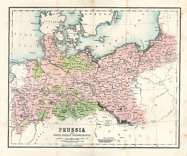 앤틱형 맵-프로이센 - prussia stock illustrations