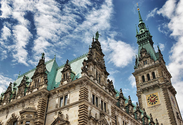 The old and beautiful building of Hamburg Rathaus (Hamburg Town Hall).See also: