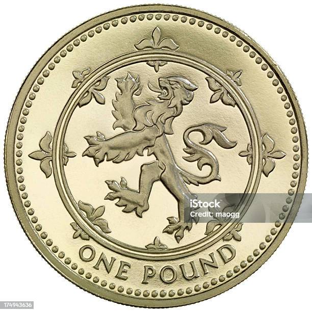 Foto de Moeda De Um Pound Britânico Leão Rampante e mais fotos de stock de Dourado - Descrição de Cor - Dourado - Descrição de Cor, Empinar, Escócia