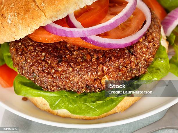 The Quinoa Burger Stock Photo - Download Image Now - Quinoa, Burger, Veggie Burger