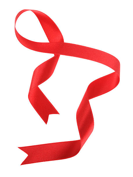 fita vermelha - aids awareness ribbon ribbon red swirl - fotografias e filmes do acervo