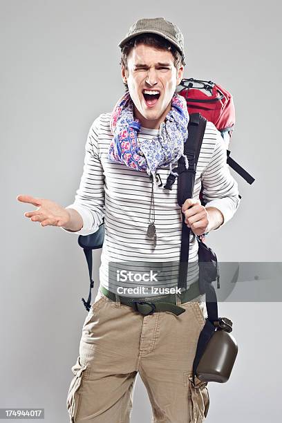 Irritated Tourist Stock Photo - Download Image Now - Hiking, Men, Anger
