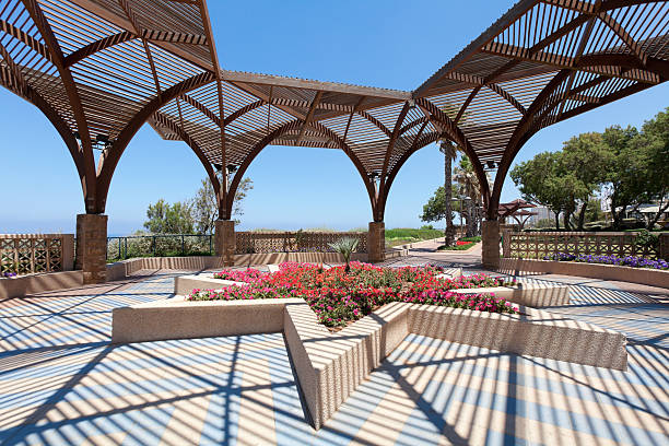 Abstract Wooden Structure. One of many witch can be found on promenade in Netanya.