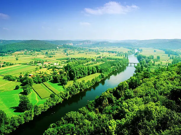 the river dordogne - aquitaine france - view from the town of domme