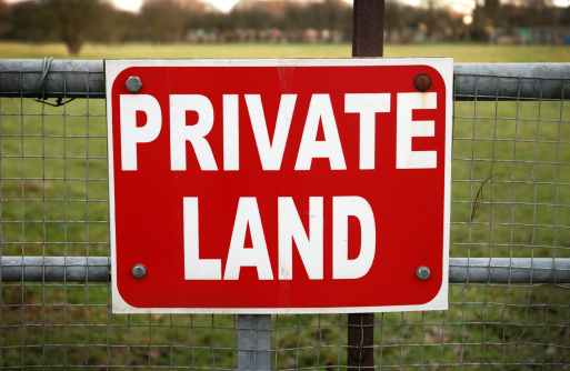 Private Land sign with added vignette. 