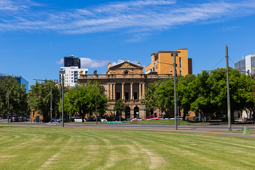 Adelaide, Australia - October 8, 2023: Exterior view of Supreme Court of South Australia.