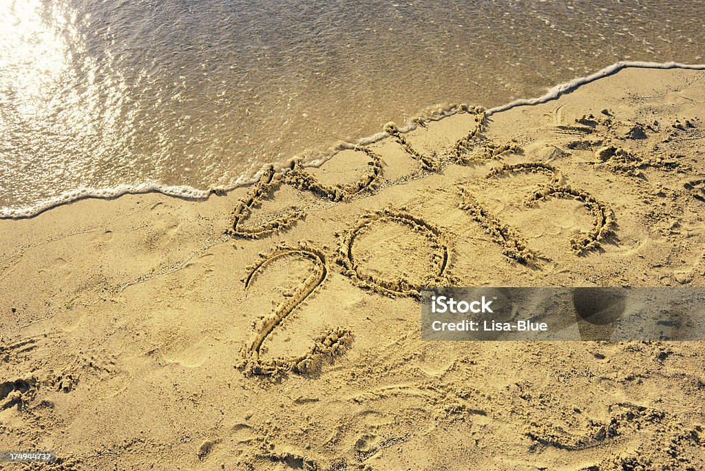 New Year 2013 New Year 2013 written in the sand 2012 Stock Photo