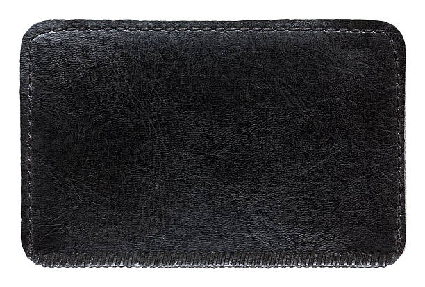ブラックレザー lable - leather sewing label patch ストックフォトと画像