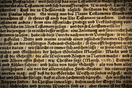 Handcarved antique letters on Pest column in Eisenstadt, Burgenland, Austria, ereceted in 1713 on market square