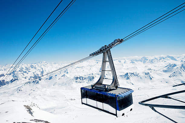 istock Overhead cable car above the mountain slopes 174945528