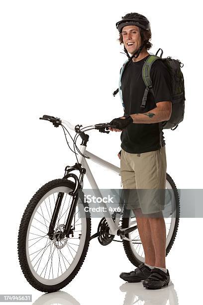Happymountainbiker Stockfoto und mehr Bilder von Fahrrad - Fahrrad, Weißer Hintergrund, Freisteller – Neutraler Hintergrund