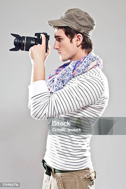 Young Male Photographer Stock Photo - Download Image Now - 20-24 Years, Activity, Adult