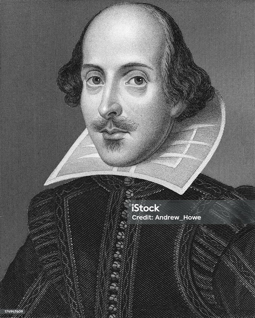 Shakespeare Retrato de grabado - Ilustración de stock de William Shakespeare libre de derechos