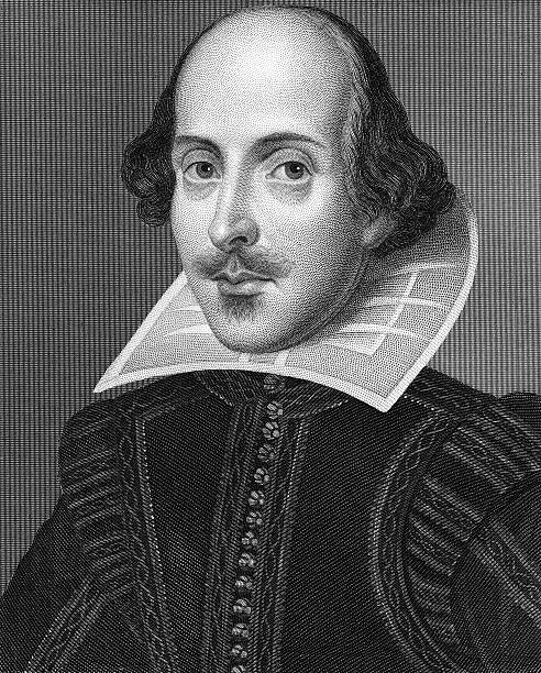 illustrazioni stock, clip art, cartoni animati e icone di tendenza di shakespeare ritratto-raffinata incisione - william shakespeare immagine