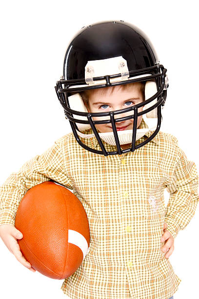 istock Little american football player 174947635