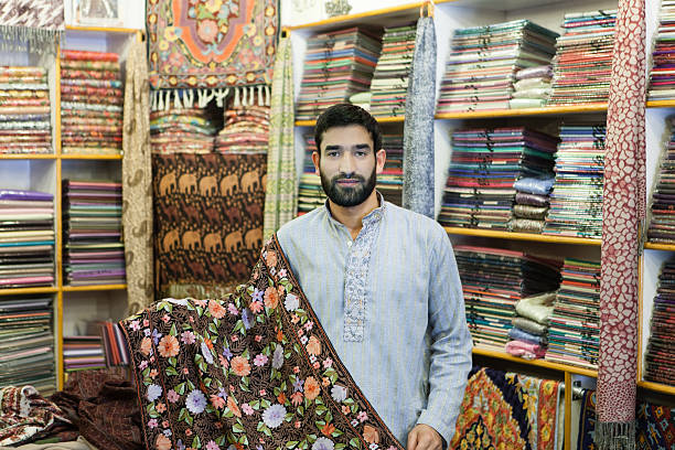 Seller of Pashmina stock photo