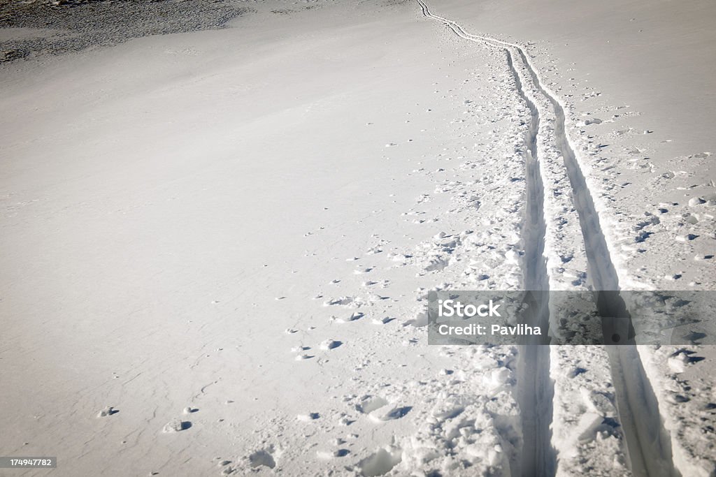Skilangläufer Spuren im Schnee Winter - Lizenzfrei Extremsport Stock-Foto