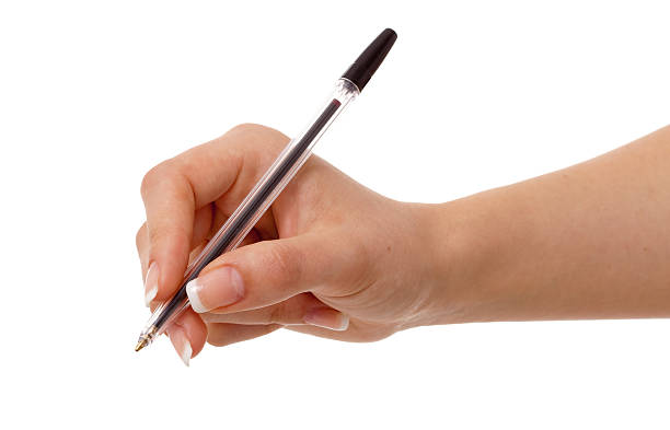 Different colour ballpoint pens in a white shirt pocket