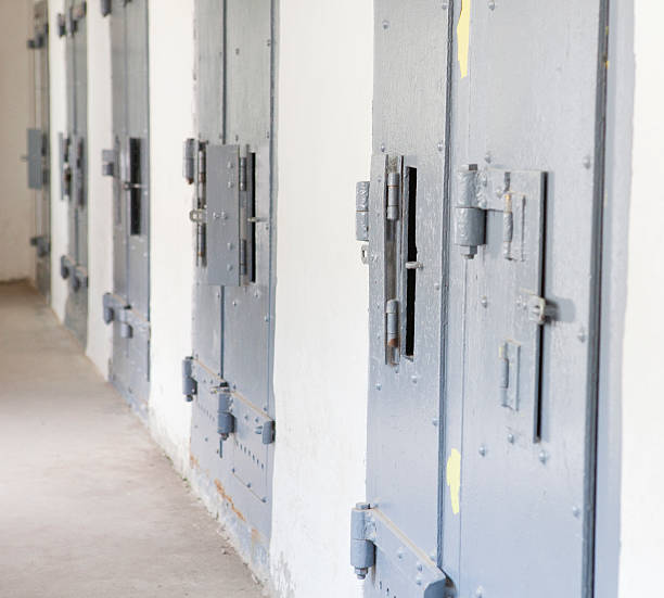 Old Prison Solitary Confinement Cell Block stock photo