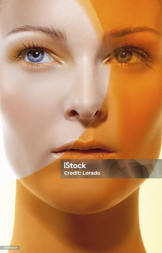 yellowmake-up - Foto stock royalty-free di Adulto