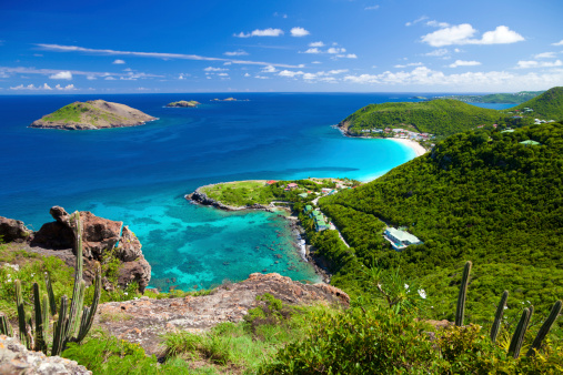 high angle view of Anse des Flamands in St. Barths, French West Indies