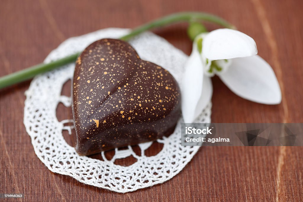 Au chocolat en forme de cœur - Photo de Blanc libre de droits