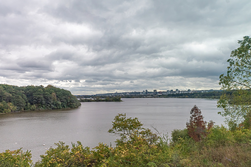 Overlooking Hamilton, Ontario from the other side of Burlington Bay