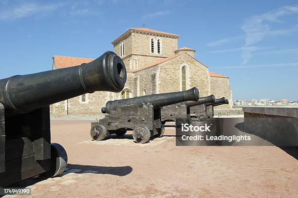 St Nicholas Priory Stock Photo - Download Image Now - Les Sables d'Olonne, Chapel, Cannon - Artillery