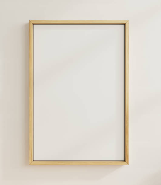 istock Poster mockup with vertical wooden frame 1749495751