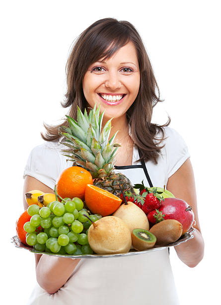 istock Young woman with fruits 174949765