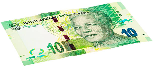 nuevo de diez rand sudafricano nota que nelson mandela - ten rand note fotografías e imágenes de stock