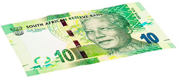 nouveau billet de dix rand sud-africain composé de nelson mandela - ten rand note photos et images de collection