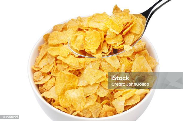 Corn Flakes Foto de stock y más banco de imágenes de Alimento - Alimento, Cereal de desayuno, Comida sana