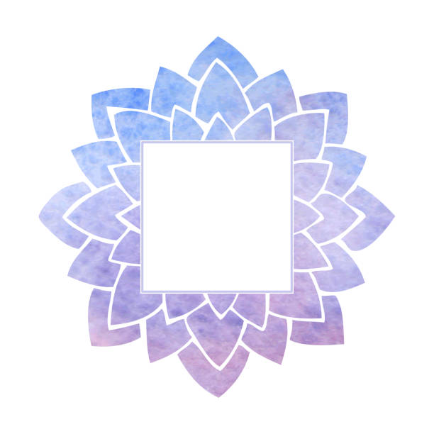 istock Frame with silhouette of purple and blue flower pattern 1749507080