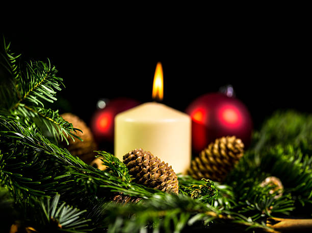 istock Christmas decoration with candle 174950754