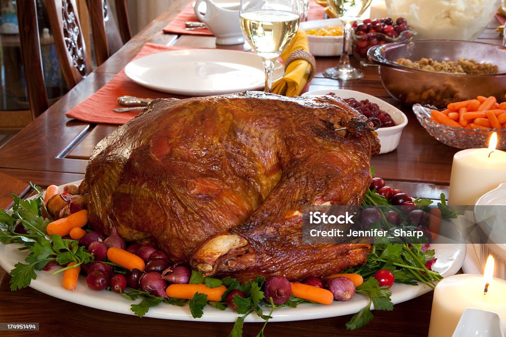 Cena del Día de Acción de gracias - Foto de stock de Al horno libre de derechos