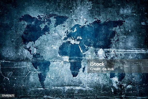 Aged World Map Stock Illustration - Download Image Now - Abstract, Ancient, Antique