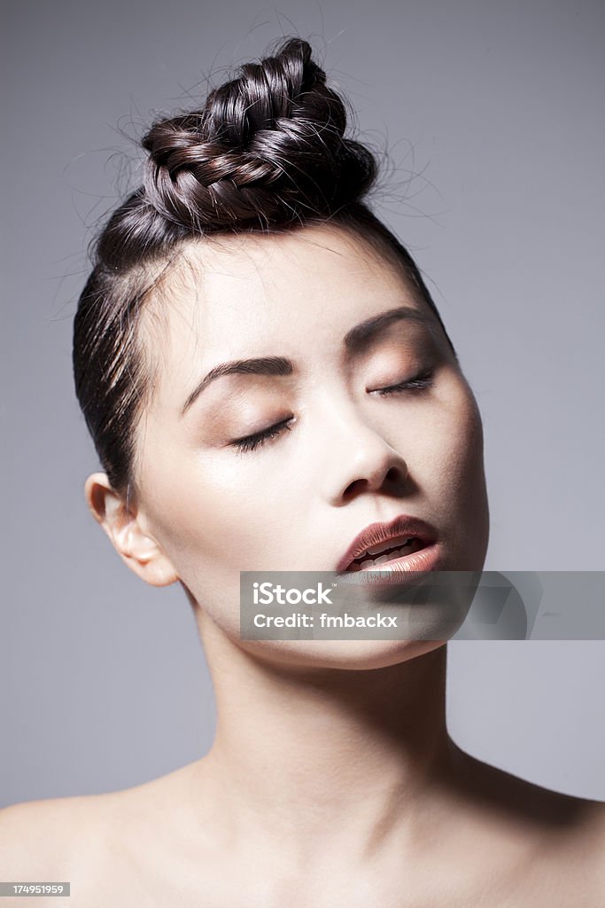 Penteado de beleza asiática - Foto de stock de Asiático e indiano royalty-free