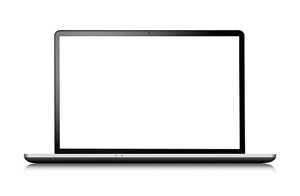 Silver Laptop stock photo