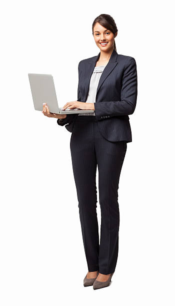 istock Young professional woman holding lap top 174952447