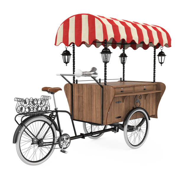 Food Cart isolated on white background. 3D render
