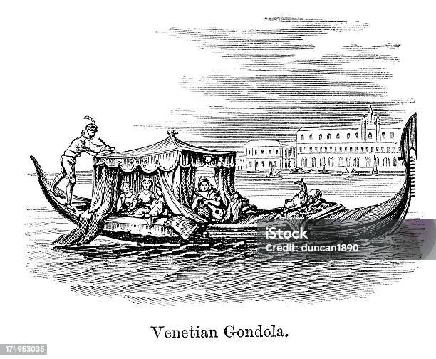 Gondola - Immagini vettoriali stock e altre immagini di Antico - Vecchio stile - Antico - Vecchio stile, Composizione orizzontale, Cultura italiana