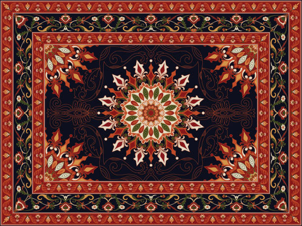 istock Persian carpet. Floral background in Arabic, Indian, Turkish, style for digital printing on fabric or paper. 1749532604