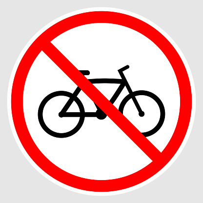 No bicycle icon sign. Vector design.