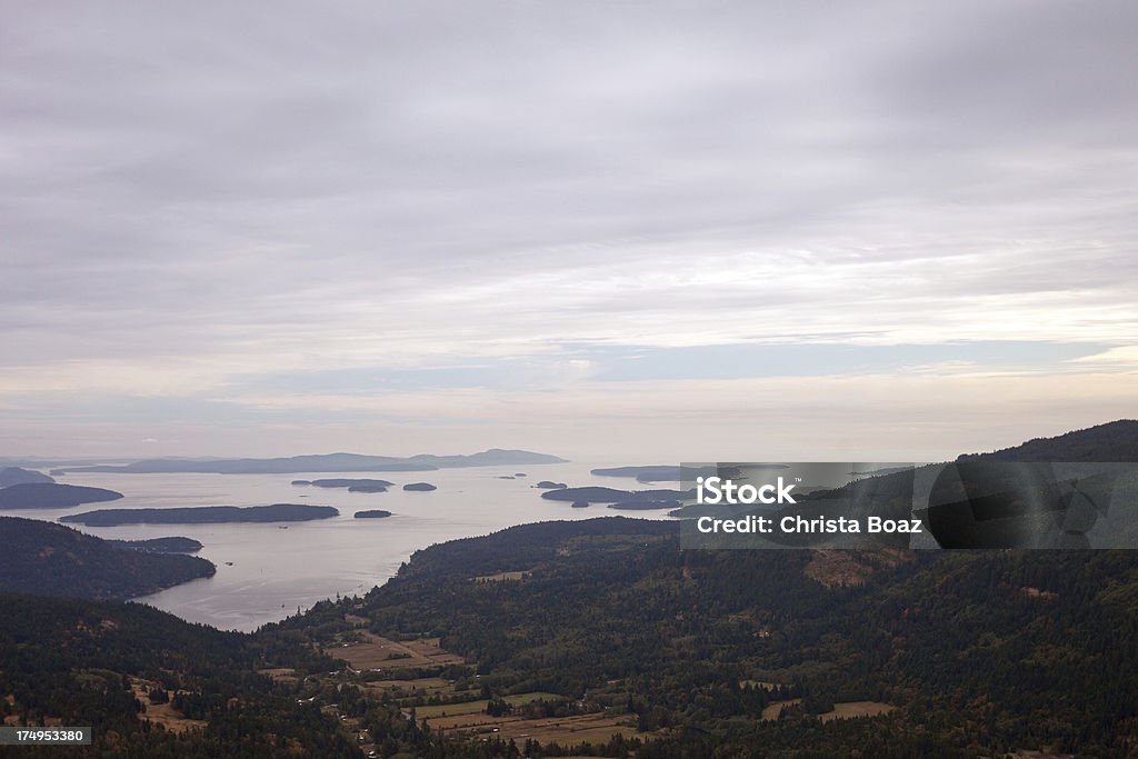 Saltspring Island "From the top of Mount Maxwell, looking beyond Saltspring Island, late in the day in the fall." Bay of Water Stock Photo