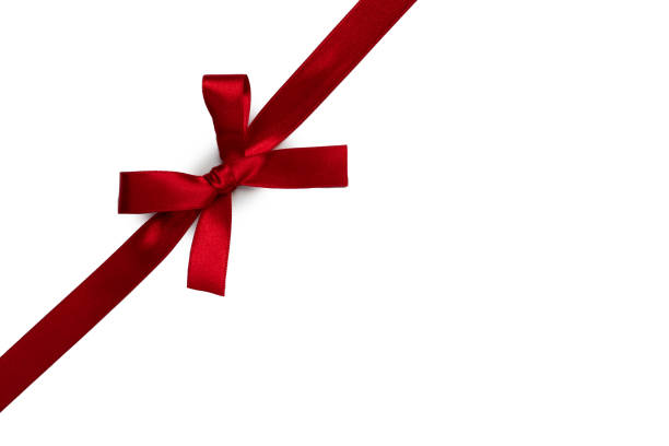 istock Red ribbon bow isolated on white 1749534171