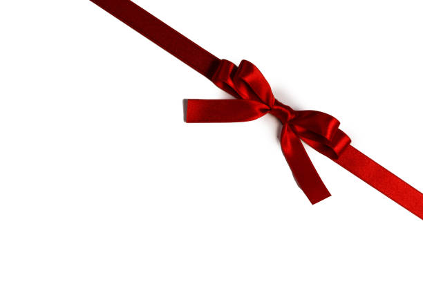 istock Red ribbon bow isolated on white 1749534182